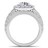 3 1/4 Carat Round Shape Halo Lab Grown Diamond Bridal Set In 14K White Gold Image-3