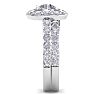 3 1/4 Carat Round Shape Halo Lab Grown Diamond Bridal Set In 14K White Gold Image-4