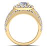 3 1/4 Carat Round Shape Halo Lab Grown Diamond Bridal Set In 14K Yellow Gold Image-3