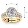 3 1/4 Carat Round Shape Halo Moissanite Bridal Set In 14K Yellow Gold Image-5
