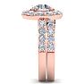 4 1/4 Carat Round Shape Halo Diamond Bridal Set In 14K Rose Gold Image-4