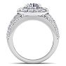 4 1/4 Carat Round Shape Halo Moissanite Bridal Set In 14K White Gold Image-3