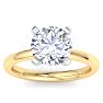 3 Carat Round Shape Lab Grown Diamond Ring In 14K Yellow Gold, Solitaire Image-1