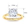 3 Carat Round Shape Lab Grown Diamond Ring In 14K Yellow Gold, Solitaire Image-5