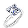 3 Carat Princess Cut Lab Grown Diamond Ring In 14K White Gold, Solitaire Image-2