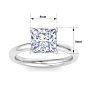 3 Carat Princess Cut Lab Grown Diamond Ring In 14K White Gold, Solitaire Image-5