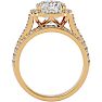 4 1/2 Carat Cushion Cut Halo Lab Grown Diamond Bridal Set In 14 Karat Yellow Gold Image-3
