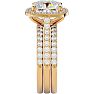 4 1/2 Carat Cushion Cut Halo Lab Grown Diamond Bridal Set In 14 Karat Yellow Gold Image-4