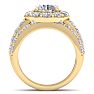 4 1/4 Carat Round Shape Halo Lab Grown Diamond Bridal Set In 14K Yellow Gold Image-3