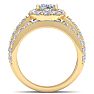 3 1/4 Carat Oval Shape Halo Lab Grown Diamond Bridal Set In 14K Yellow Gold Image-3