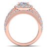 3 1/4 Carat Oval Shape Halo Lab Grown Diamond Bridal Set In 14K Rose Gold Image-3