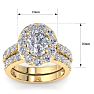 4 1/4 Carat Oval Shape Halo Lab Grown Diamond Bridal Set In 14K Yellow Gold Image-5