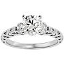 1 3/4 Carat Vintage Lab Grown Diamond Engagement Ring In 14 Karat White Gold Image-1