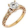 1 3/4 Carat Vintage Lab Grown Diamond Engagement Ring In 14 Karat Yellow Gold Image-2