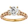 2 1/4 Carat Vintage Lab Grown Diamond Engagement Ring In 14 Karat Yellow Gold Image-1