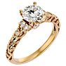2 1/4 Carat Vintage Lab Grown Diamond Engagement Ring In 14 Karat Yellow Gold Image-2