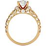 2 1/4 Carat Vintage Lab Grown Diamond Engagement Ring In 14 Karat Yellow Gold Image-3