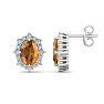 Citrine Earrings: 2 Carat Citrine and Diamond Earrings Image-1