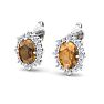 Citrine Earrings: 2 Carat Citrine and Diamond Earrings Image-3