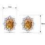 Citrine Earrings: 2 Carat Citrine and Diamond Earrings Image-5