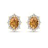 Citrine Earrings: 2 Carat Citrine and Diamond Earrings Image-2