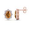 Citrine Earrings: 2 Carat Citrine and Diamond Earrings Image-1