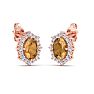 Citrine Earrings: 2 Carat Citrine and Diamond Earrings Image-4
