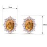 Citrine Earrings: 2 Carat Citrine and Diamond Earrings Image-5