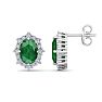 Emerald Earrings: 2 Carat Emerald and Diamond Earrings Image-1