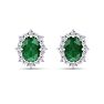 Emerald Earrings: 2 Carat Emerald and Diamond Earrings Image-2