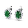 Emerald Earrings: 2 Carat Emerald and Diamond Earrings Image-3