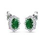 Emerald Earrings: 2 Carat Emerald and Diamond Earrings Image-4