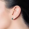 Emerald Earrings: 2 Carat Emerald and Diamond Earrings Image-6