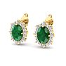 Emerald Earrings: 2 Carat Emerald and Diamond Earrings Image-3
