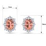 2 Carat Oval Shape Morganite Earrings with Diamond Halo In 14K White Gold Image-5
