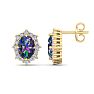 Mystic Topaz Earrings: 2 1/2 Carat Mystic Topaz and Diamond Earrings Image-1