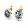 Mystic Topaz Earrings: 2 1/2 Carat Mystic Topaz and Diamond Earrings Image-3