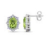 Peridot Earrings: 2 1/2 Carat Peridot and Diamond Earrings Image-1