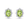 Peridot Earrings: 2 1/2 Carat Peridot and Diamond Earrings Image-2