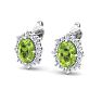 Peridot Earrings: 2 1/2 Carat Peridot and Diamond Earrings Image-3