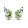 Peridot Earrings: 2 1/2 Carat Peridot and Diamond Earrings Image-4