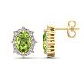 Peridot Earrings: 2 1/2 Carat Peridot and Diamond Earrings Image-1