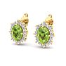 Peridot Earrings: 2 1/2 Carat Peridot and Diamond Earrings Image-3