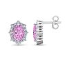 Pink Topaz Earrings: 2 1/2 Carat Pink Topaz and Diamond Earrings Image-1