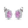 Pink Topaz Earrings: 2 1/2 Carat Pink Topaz and Diamond Earrings Image-4