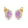 Pink Topaz Earrings: 2 1/2 Carat Pink Topaz and Diamond Earrings Image-4