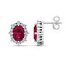Ruby Earrings: 2 1/2 Carat Ruby and Diamond Earrings Image-1