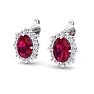 Ruby Earrings: 2 1/2 Carat Ruby and Diamond Earrings Image-3