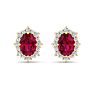Ruby Earrings: 2 1/2 Carat Ruby and Diamond Earrings Image-2