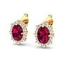 Ruby Earrings: 2 1/2 Carat Ruby and Diamond Earrings Image-3